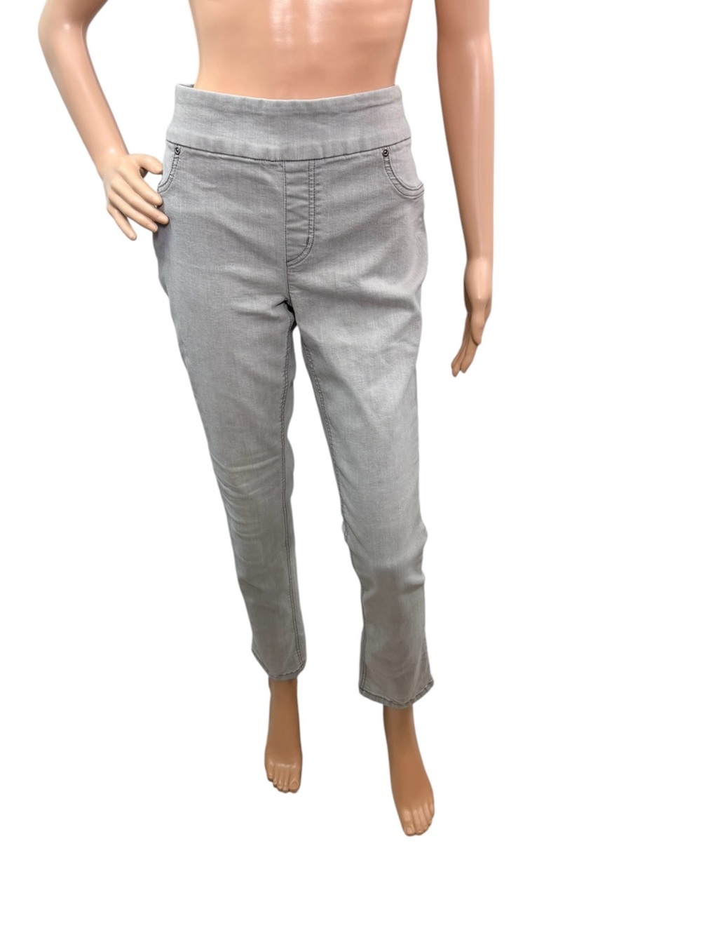Chico's Women's Size Small Gray Jeggings Denim Pull On Jeans Pants